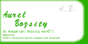 aurel bozsity business card